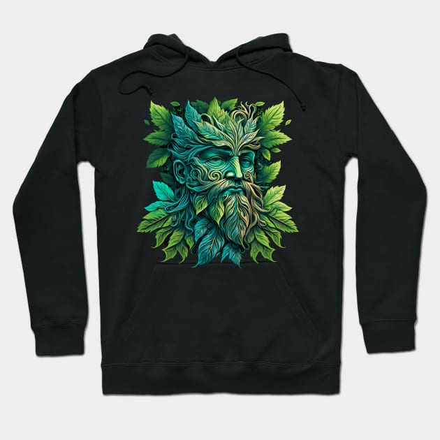 Jack Of The Wood Traditional Pagan Celtic Greenman Hoodie by Tshirt Samurai